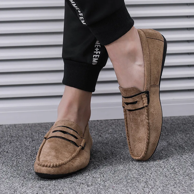 

2021 Early Autumn New British Style Retro Men's Leather Casual Shoes Breathable Solid Colors Shallow Loafers Wear-resisting