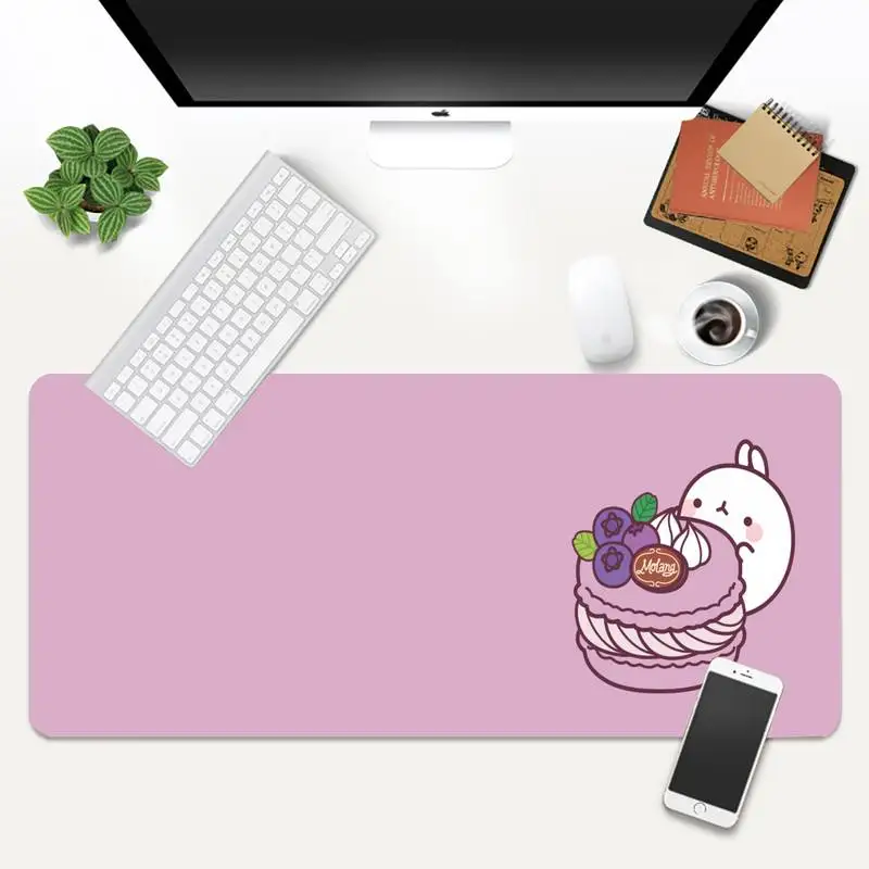 

Kawaii Molang dessert Large Writing Desk Mats Laptop Mouse Mat Cute Mouse Pad Gaming Deskpad for Office Home Gamer 80x30 90x40