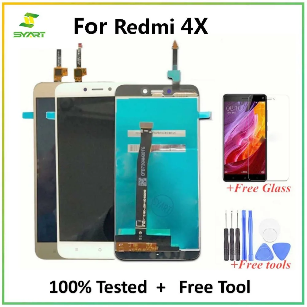 Для Xiaomi Redmi 4X ЖК-дисплей кодирующий преобразователь сенсорного экрана в сборе протестированная Замена+ Бесплатные инструменты для Redmi4X 5," ЖК-экран