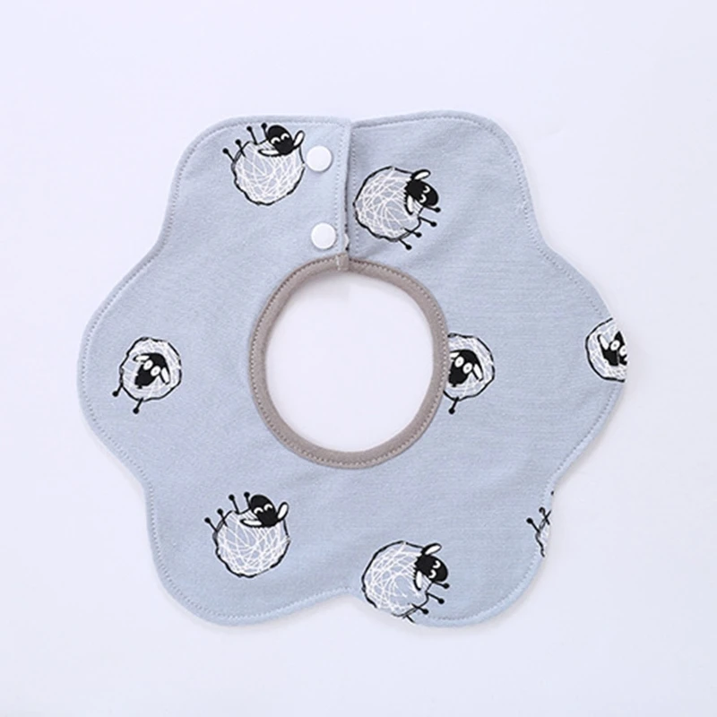 

5pcs/set Newborn Baby Pure Cotton Waterproof Flower Bibs 360 Degree Rotating Saliva Towel Infants Feeding Burp Cloths