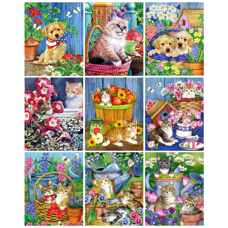 

Яркая алмазная живопись Yi "Цветочные животные", полный квадрат/круглая дрель, Настенный декор, инкрустированная смолой, вышивка крестиком