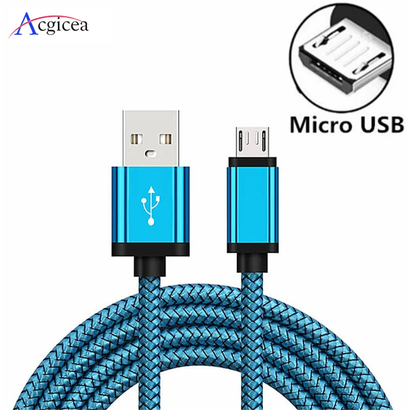 Micro USB Cable 2A Fast Charging Nylon USB Sync Data Mobile Phone Adapter Charger Cable For Samsung Sony HTC LG Android Cables