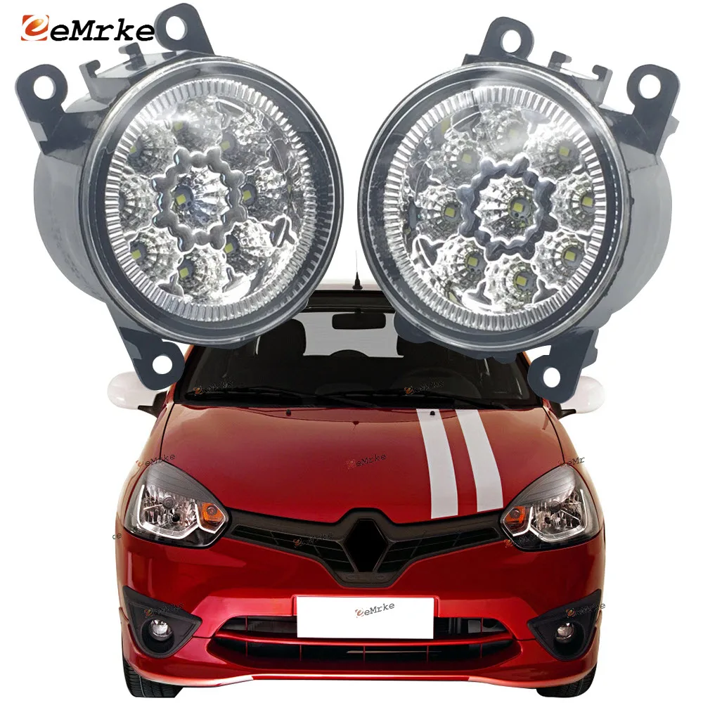 

EEMRKE 2PCS Car-Styling for Renault Clio Mercosur 2012 2013 2014 2015 2016 Fog Lights 9-Pieces LED Foglight Lamp