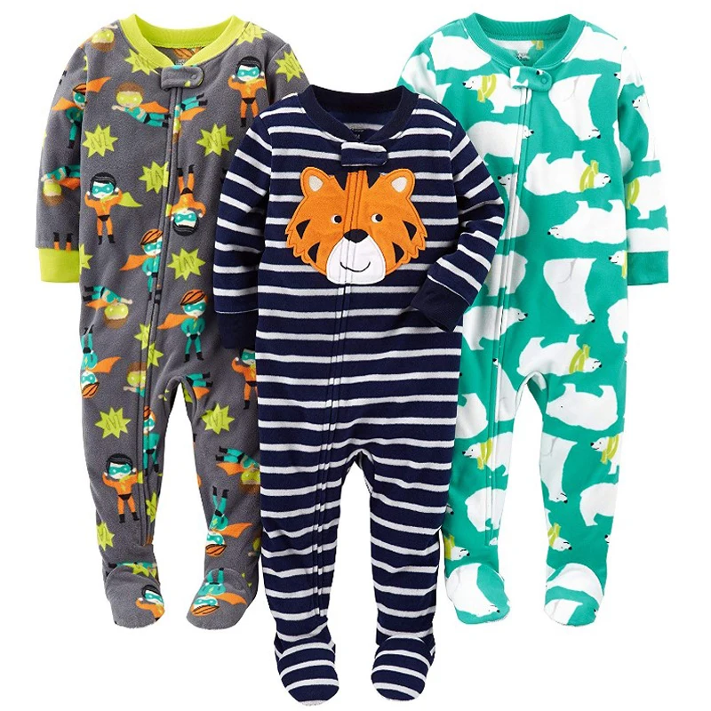 Children carte boys and girls fleece Siamese climbing clothing with foot warm pajamas baby leotard Romper bag fart long climb|cartes boys|rompers