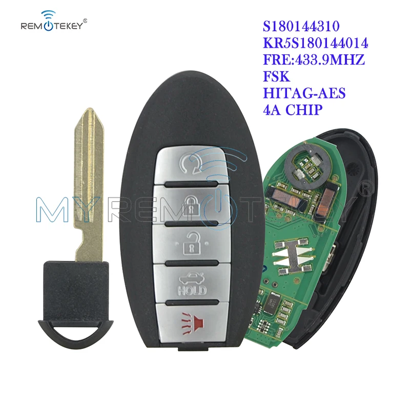 Remtekey KR5S180144014 5 Кнопка 433 МГц 4A чип S180144310 для Nissan Murano 2015 Altima Maxima 2016 2017 2018 умный