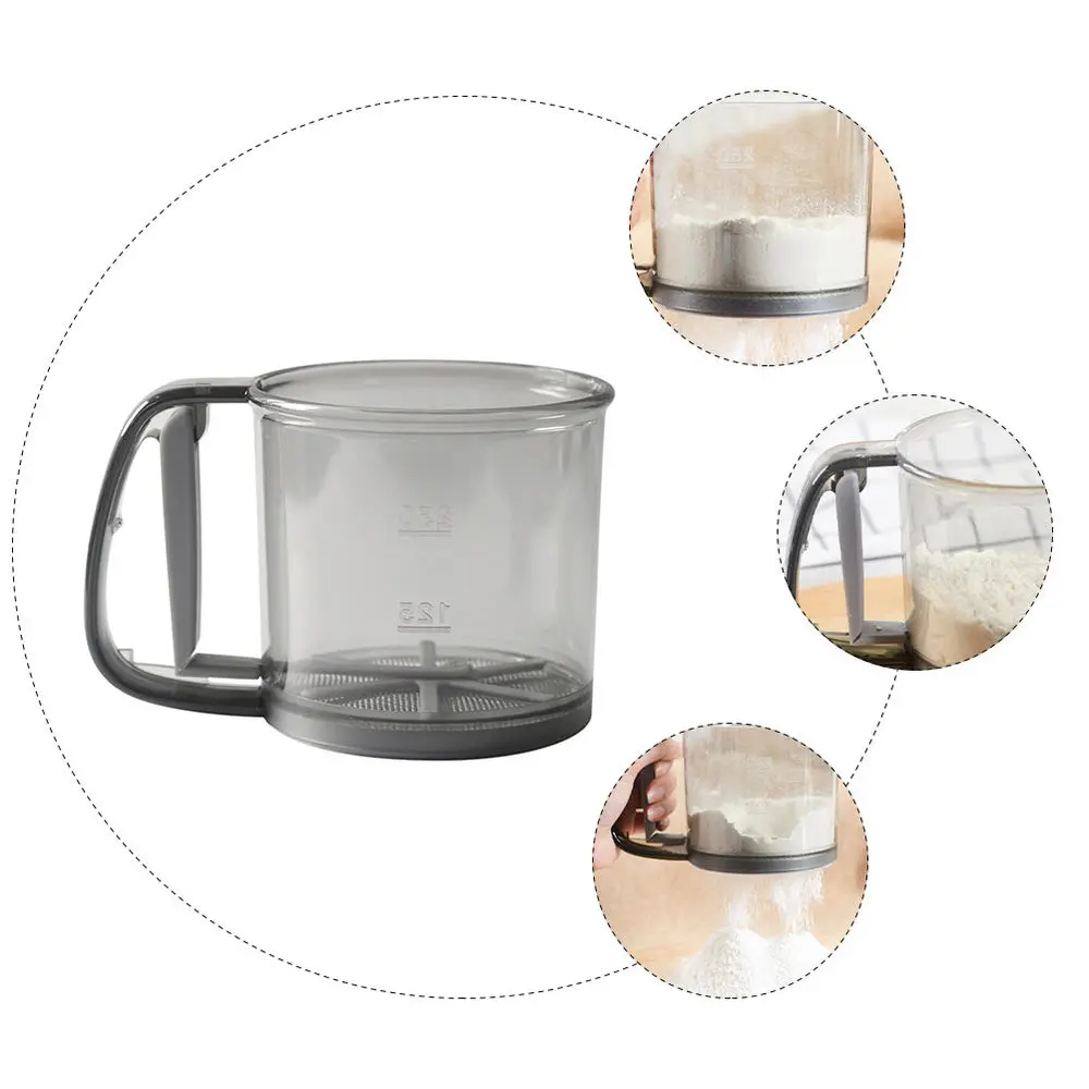 

Handheld Cup Flour Sifter Mesh Home Semi Automatic Portable Flour Sifter Cup