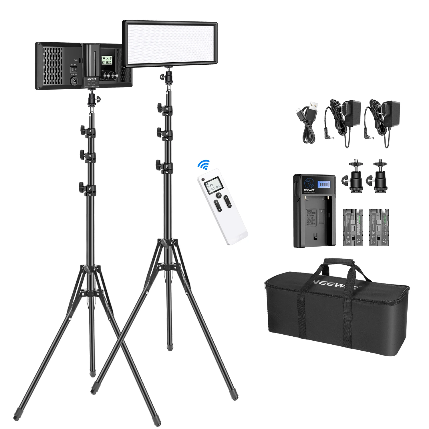 Neewer 2-Pack 2 4G T120 Светодиодная лампа для видеосъемки фонасветильник с светильник