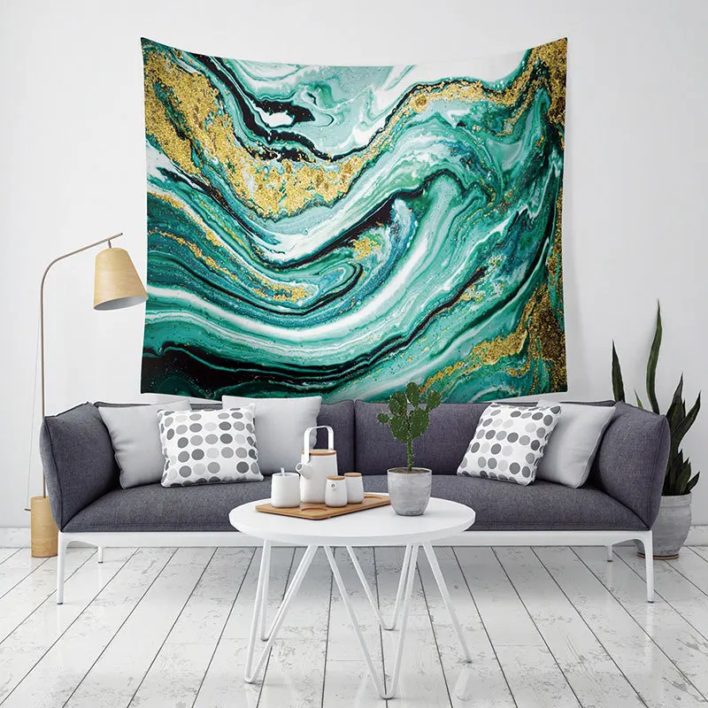

Yaapeet 1pc Polyester Colorful Waves Pattern Wall Tapestry Living Room Hanging Tapestry High-Quality Dining-room Wall Decor