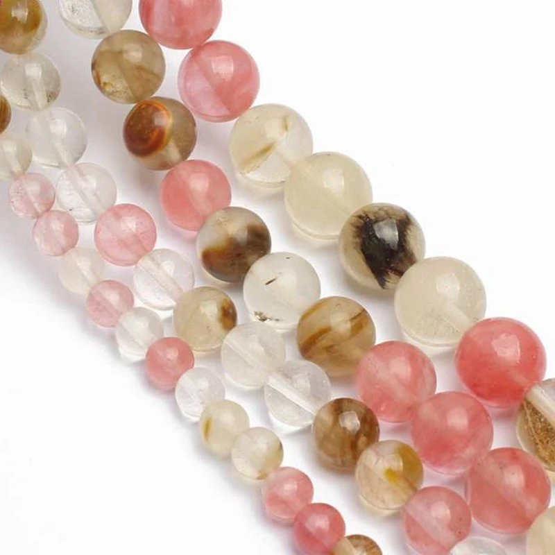 

2021 Jewelry Accessories Natural Round Cherry Quartz Beads