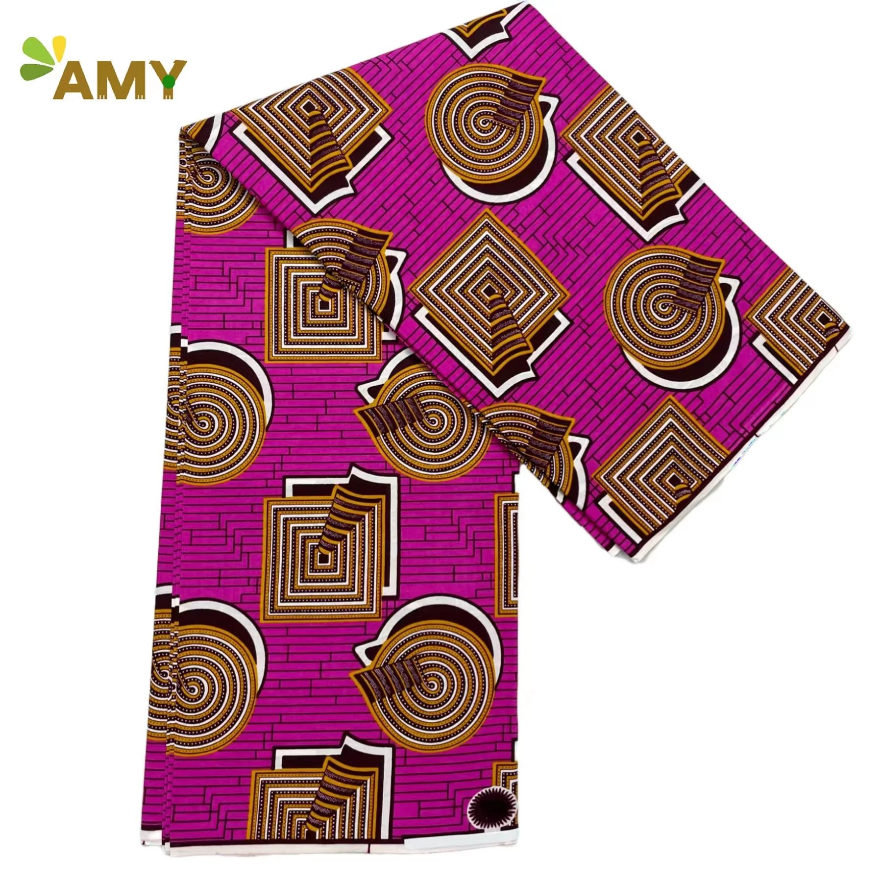 

African Wax Fabric Cotton Material Nigerian Ankara Block Prints Real Cloth Sewing Dress Crafts DIY Material Tissu 6Yards