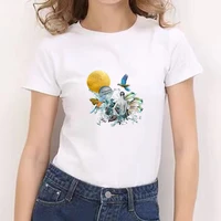 summer new funny colorful bird t shirt printed chic top womens fashion tees harajuku o neck casual retro short sleeve