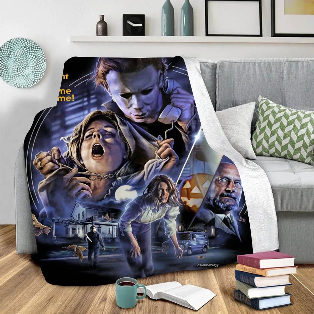 

Michael Myers 3D Printed Plush Fleece Blanket Adult Home Office Washable Casual Kids Horror Sherpa Blanket