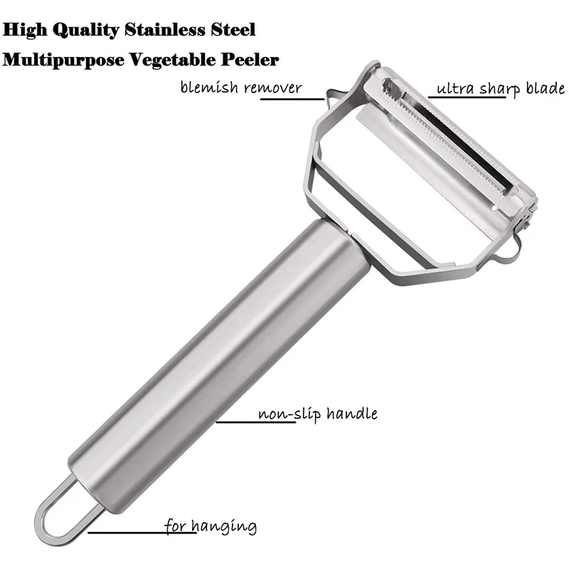 2 In1 Нержавеющая сталь картофеля Терка жульен овощечистка Кухня аксессуары
