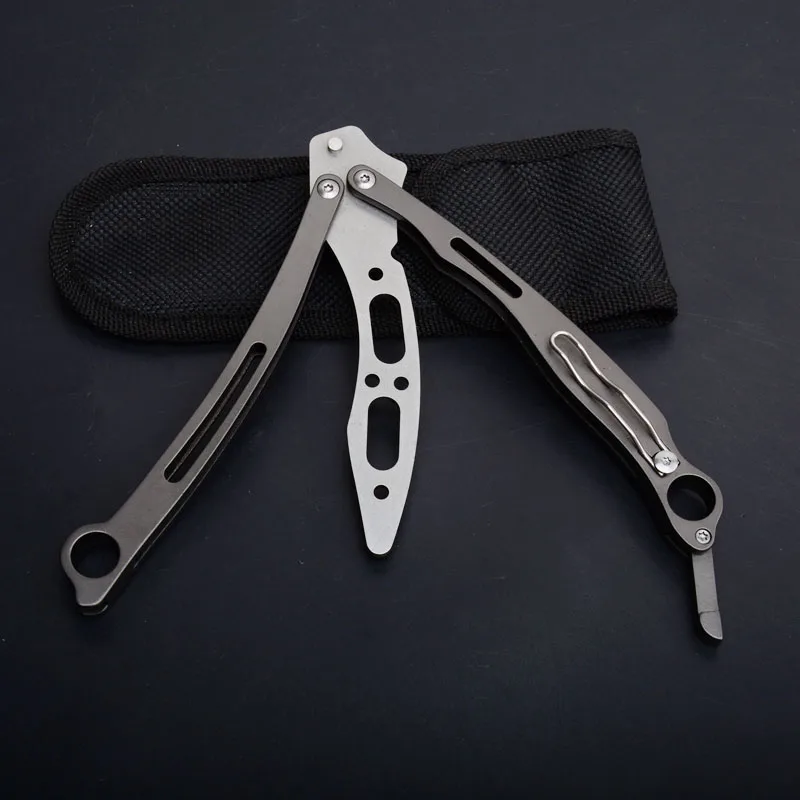 Изогнутый тренировочный нож cs go бабочка в ноже balisong ножи arambit складной нож 5cr15mov лезвие тренировочные ножи титановый инструмент