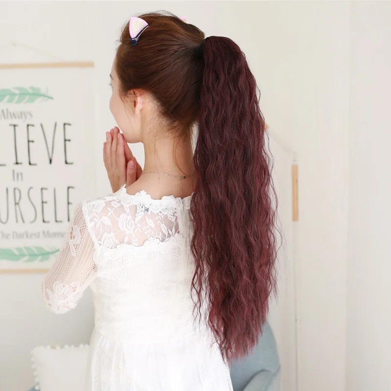 LUPU парик женские длинные волосы с конским хвостом и косой натуральный пушистый