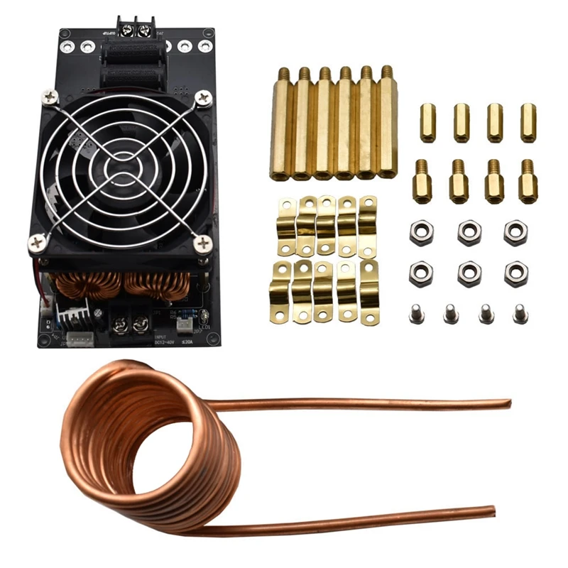 

1000W High Power Induction Heating Board With Tesla Coil Cooling Fan 12-36V 20A Heating Plate Module Finished Product