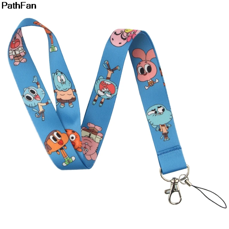 Patchfan удивительный мир Gumball мультфильм шеи шнурок для ключей очки держатель карты брелок для ключей телефон камера лямки A2370