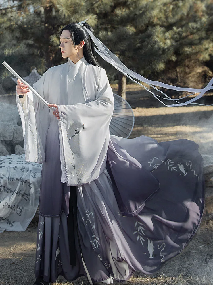 

Han Chinese Clothing for Men Genuine Chinese Style Han Costume Women's Chivalrous Ancient Costume Cross-Collar Waist Wei