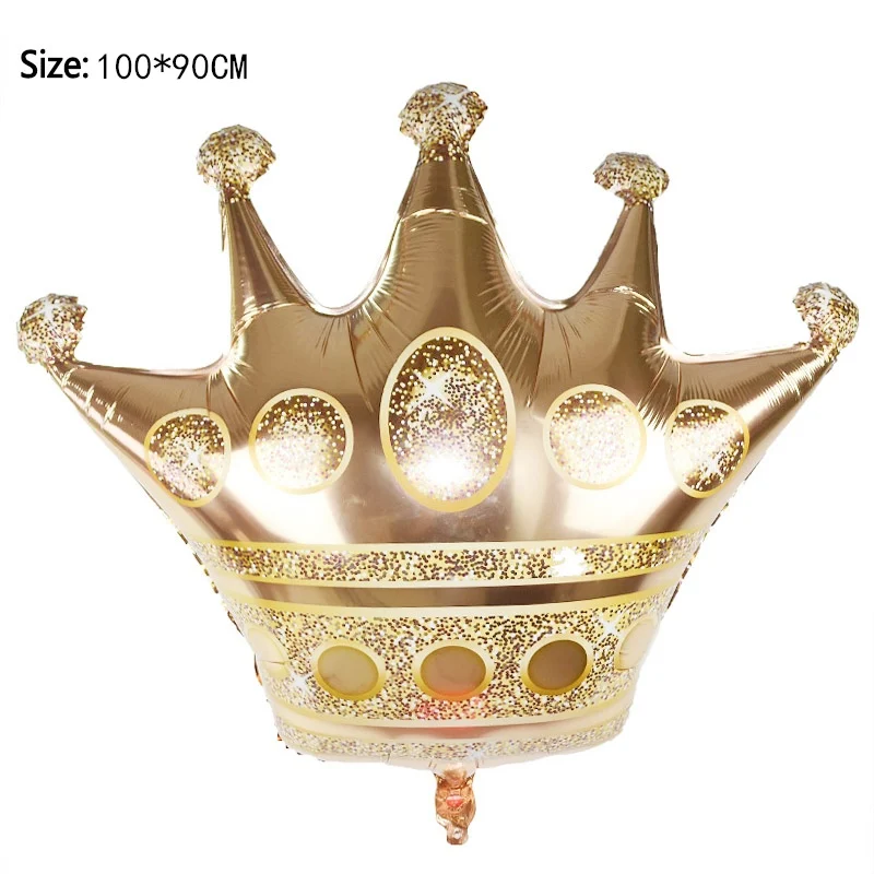 1pcs large crown 1 шт Свадебные юбилейные вечерние фольга шарики в виде бутылок шампанского бутылки/пивная чашка/день рождения торт шары Свадебные украшения День Рождения Вечеринка - Цвет: 1pcs large crown