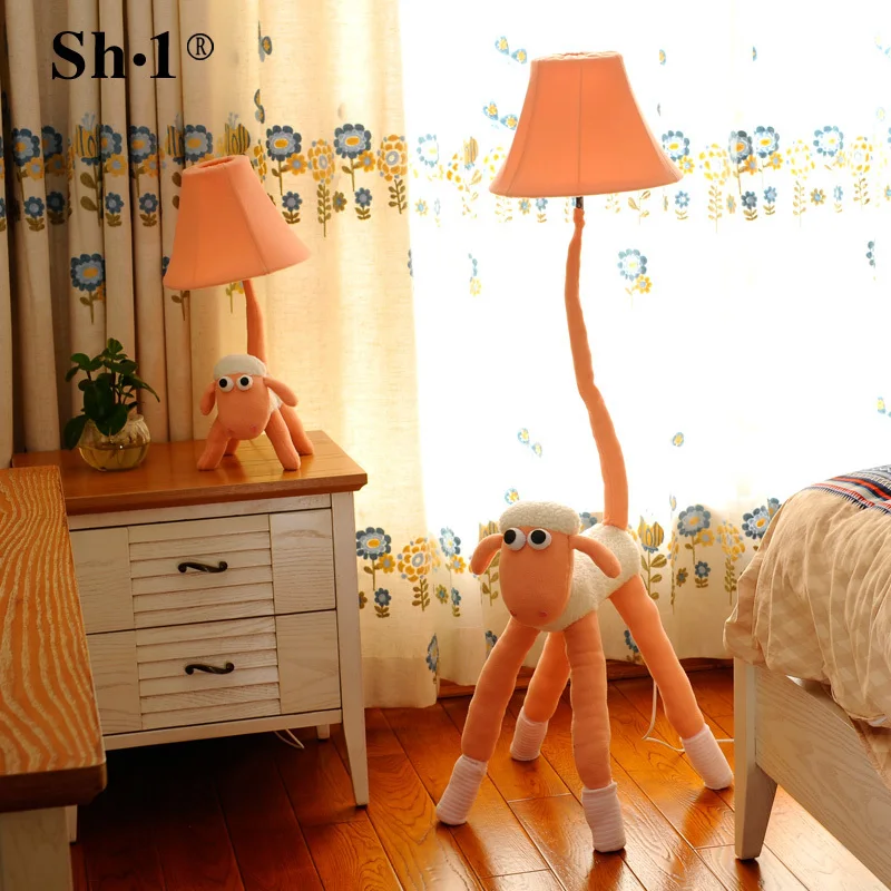 

The lamb Sean cartoon cloth lamp modern pastoral lamp lovely children's bedroom bedside lamp