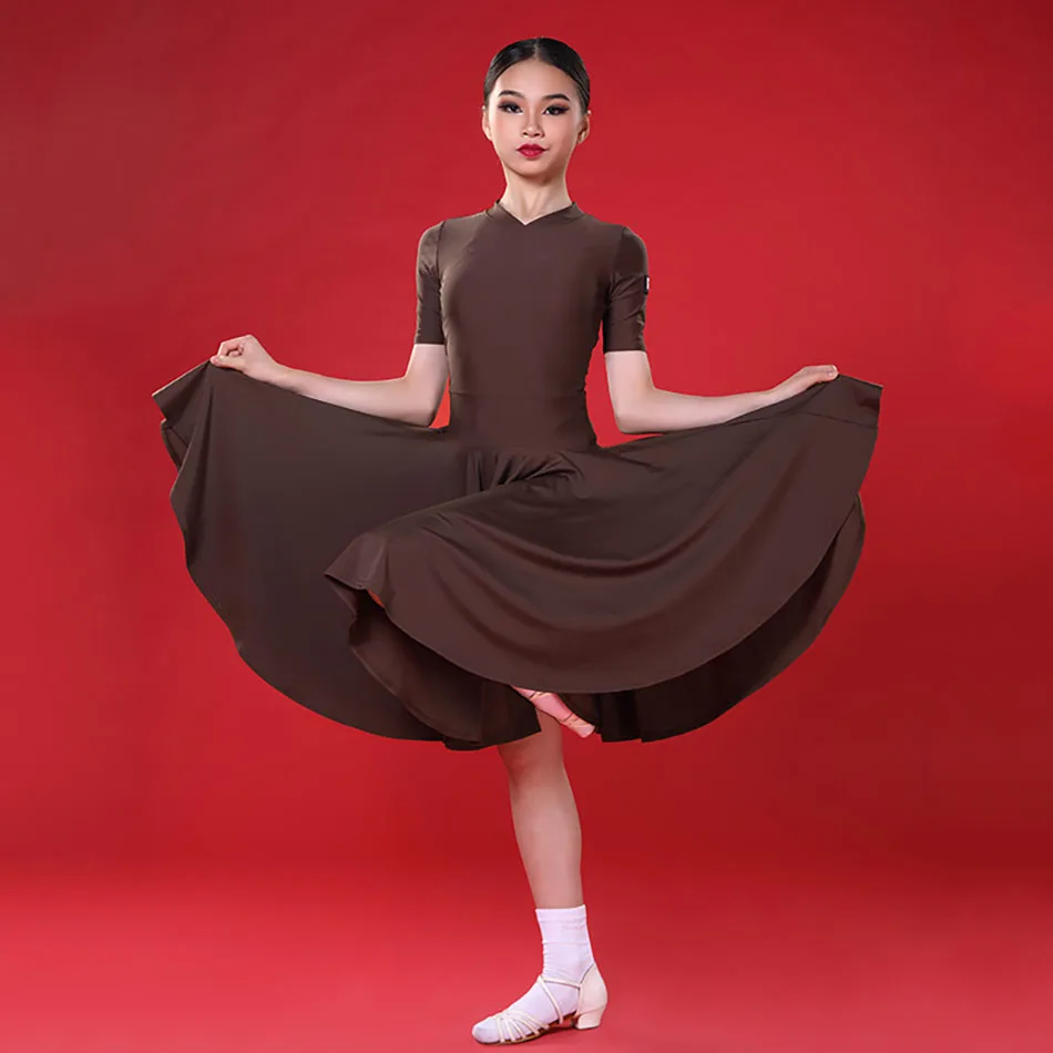 Детское стандартное платье для профессиональных конкурсов латинских танцев H9263