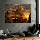 DIY Алмазная вышивка море лодка Закат в полный размер сверла 5D Алмазная вышивка крестиком на рисунке, Пираты Карибского моря корабль Стразы мозаика TT5556