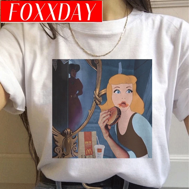 Женская футболка в стиле Харадзюку с круглым вырезом и принтом панк Повседневная