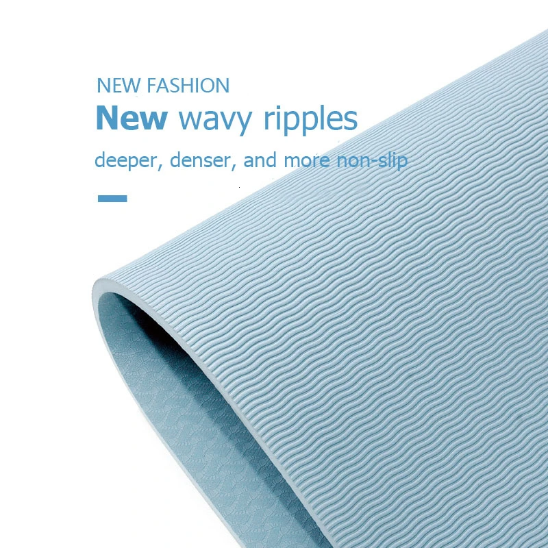 Коврик для йоги из ТПЭ 183*61 см с направляющими позиций 6 мм утолщенный