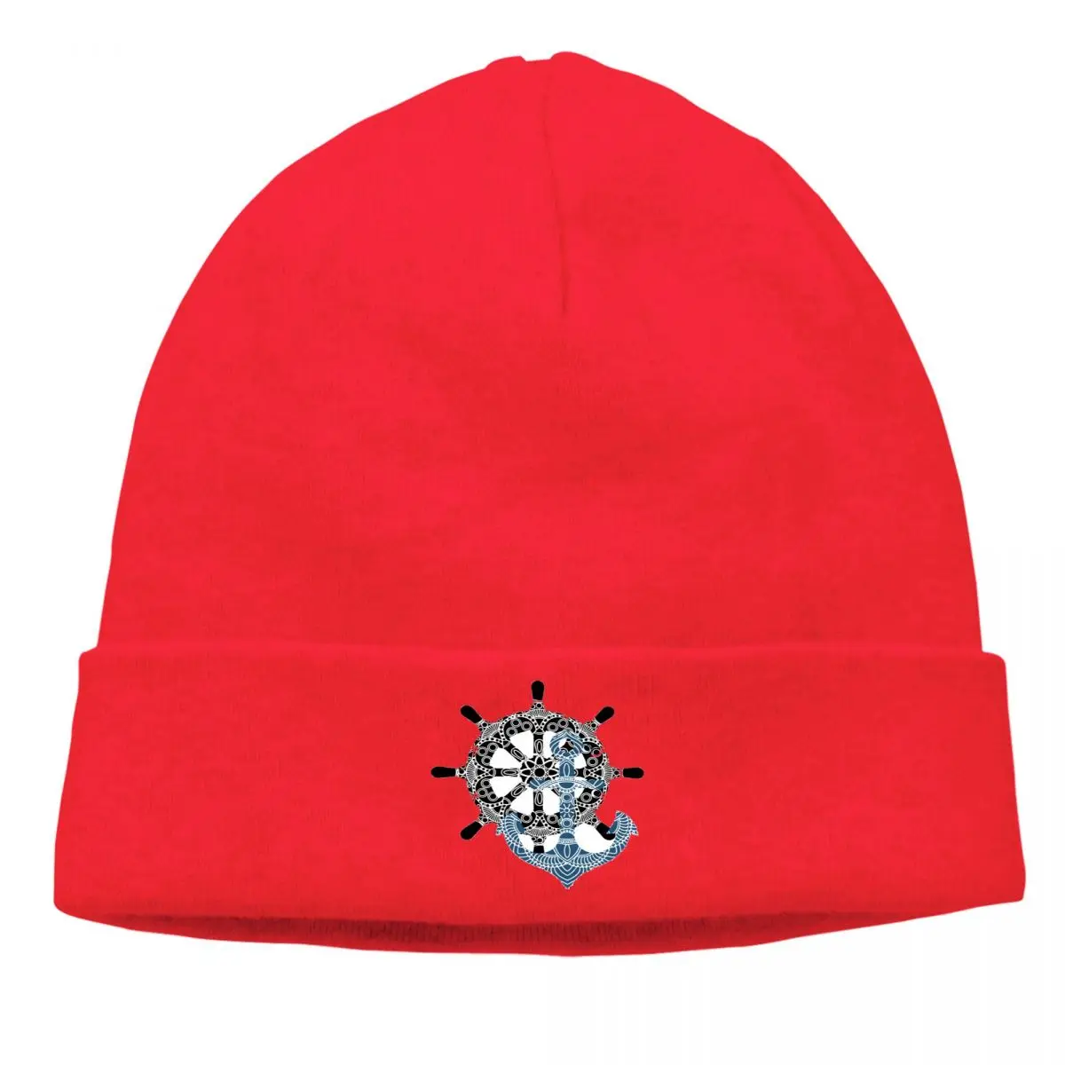 

Winter Warm Beanie Hats Nautical Anchor Design Knit Bonnet Special Skullies Caps Earmuffs