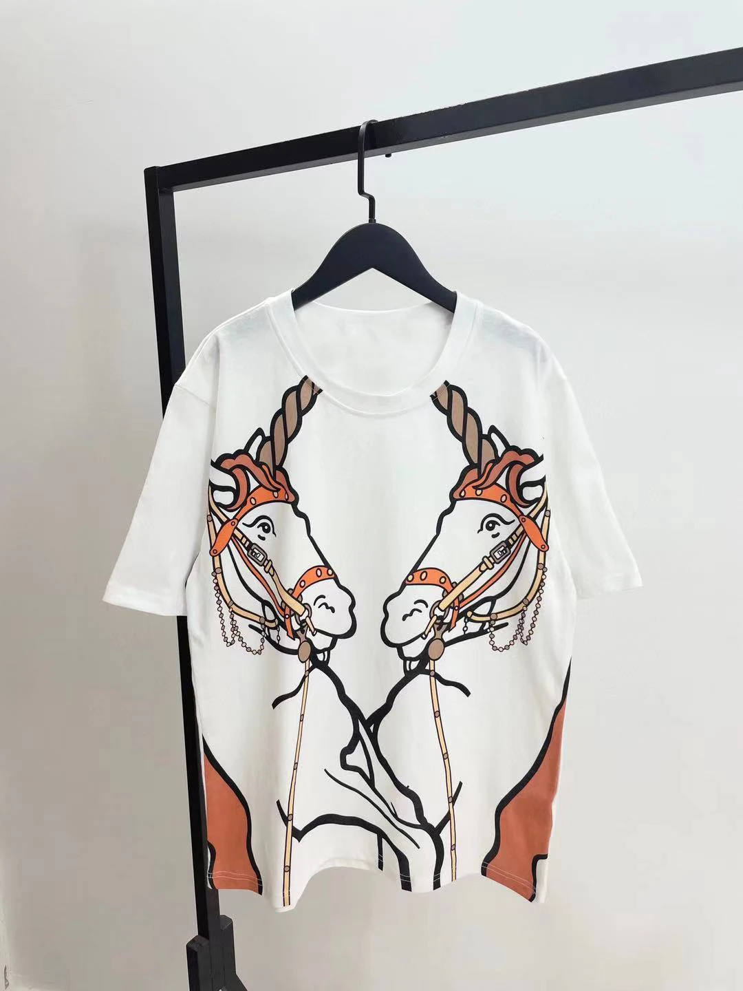 

2021 women's new short sleeves high quality summer cotton fashion round collar printed European and American CHIC T-shirt