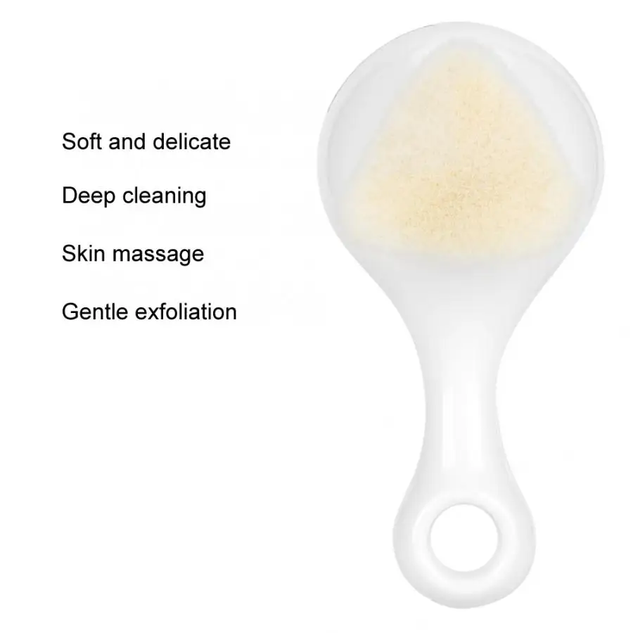 Мягкая щётка для умывания лица ручная Очищающая отшелушивающая кисть Лица