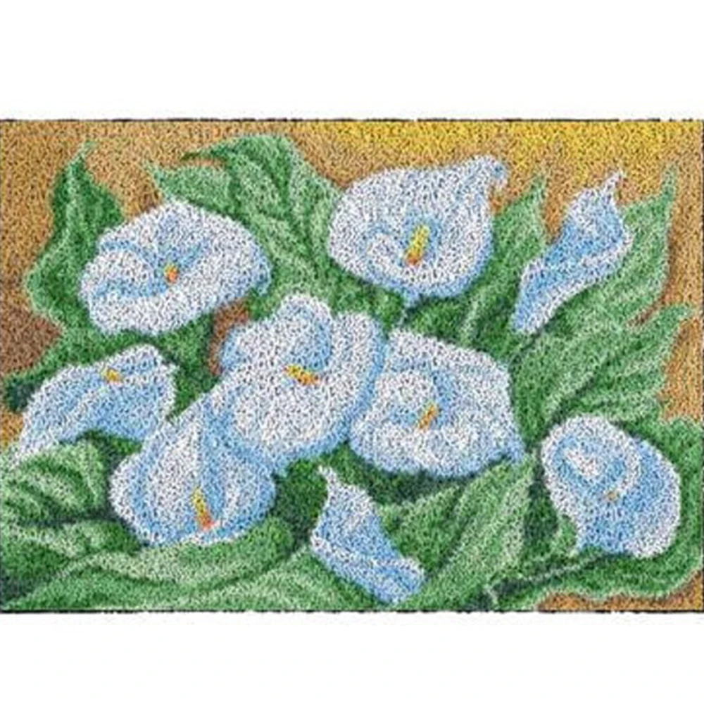 

Latch hook kit with Pre-Printed Pattern Carpets embroidery hook Foamiran for needlework Home decoration Morning glory DIY Rug