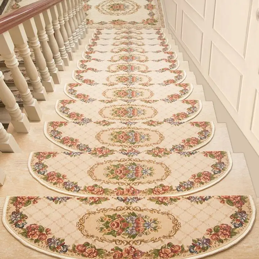 

10 Pieces European Modern Stair Carpet Sets Slip Resistance Stair Tread Mats Step Rug For Stair 24X65cm Fit For 25cm Width Stair