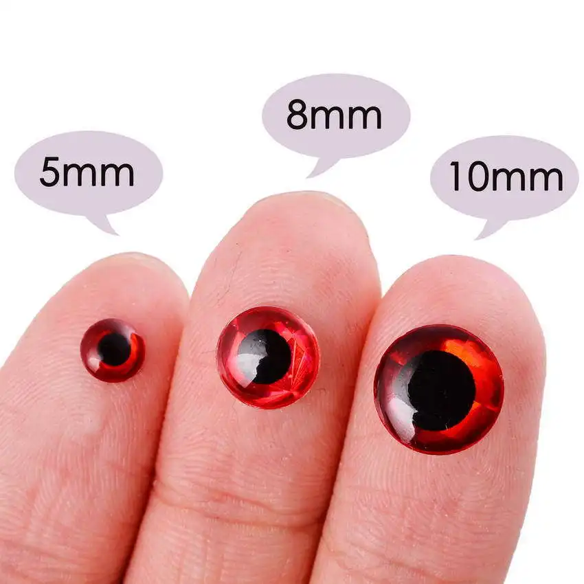 

100PCS Holographic 3D 4D Epoxy Fish Eyes for Fly Tying Streamers Fishing Lures Wood Plastic Lure Making