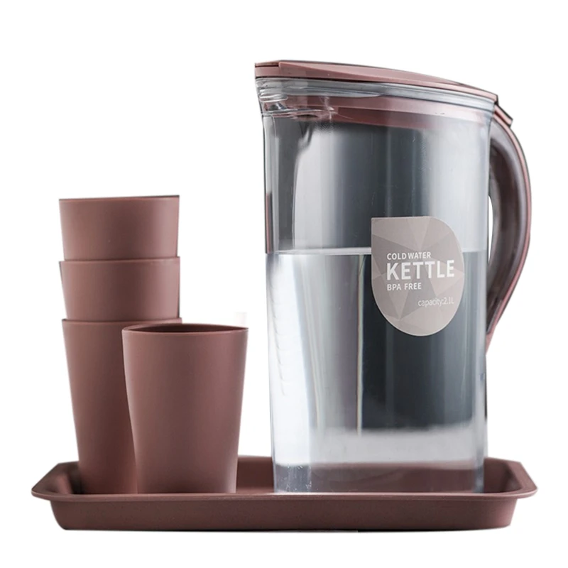 

Household Kettle with Cup Set Large Capacity Cold Kettle Juice Jug