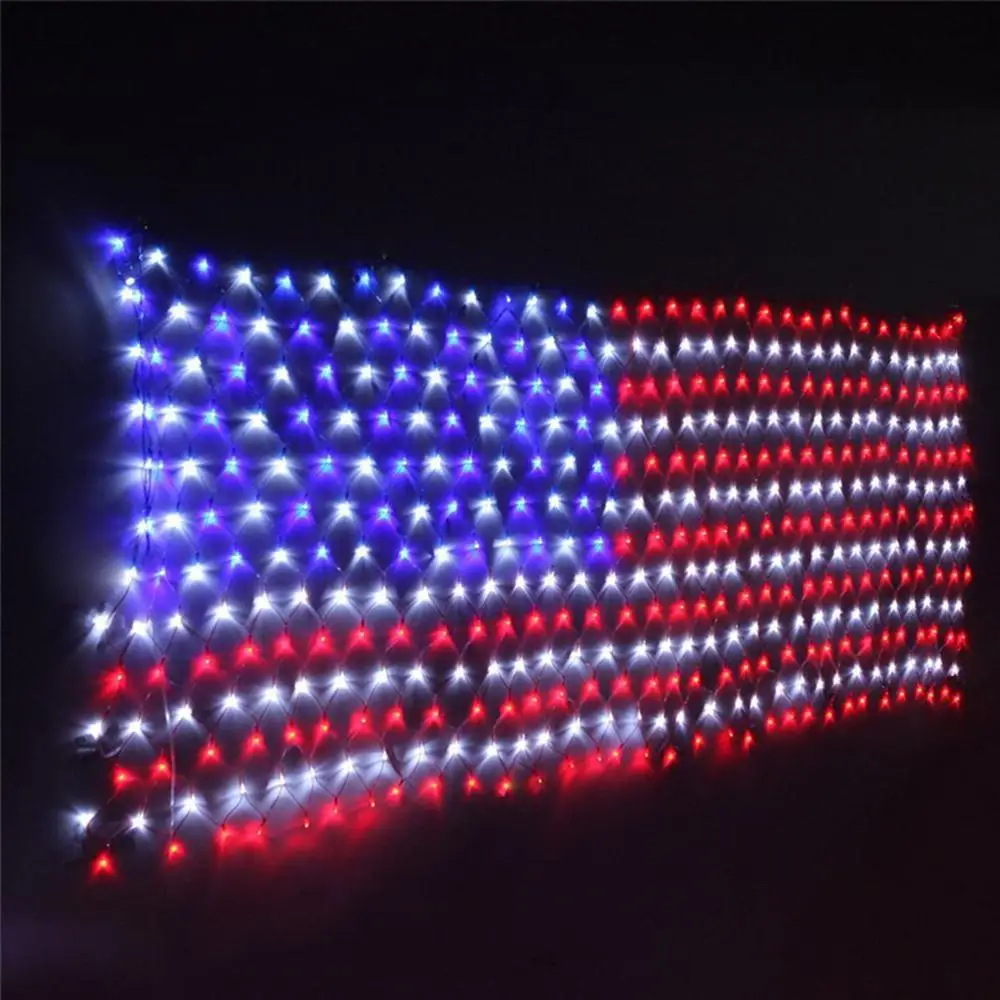 

Net Mesh USA Flag Net Light Waterproof Outdoor Romantic American Flag Net Light Garden 110 V Durable Festival LED Net Light
