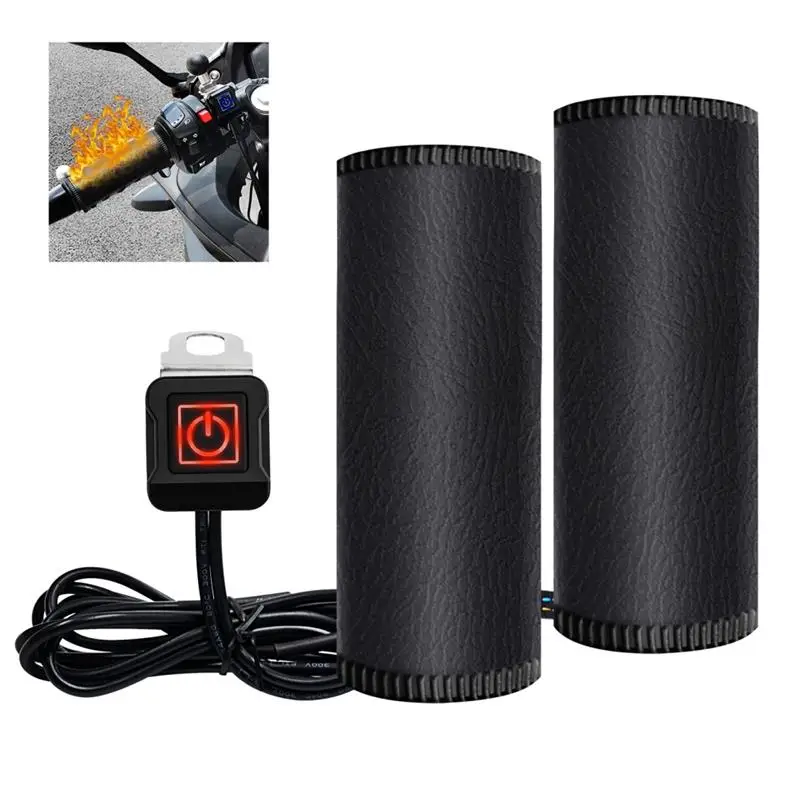 

12V Waterproof Handlebar Warmer Grip Cover Five-speed Adjustable Temperature Motorcycle Electric Heated Handle