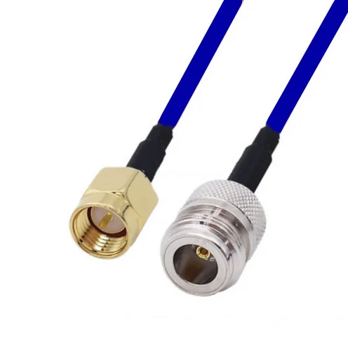 

N гнездо-гнездо SMA штекер соединитель RG405 RG-405 полугибкий коаксиальный кабель. 086 "50 Ом синий