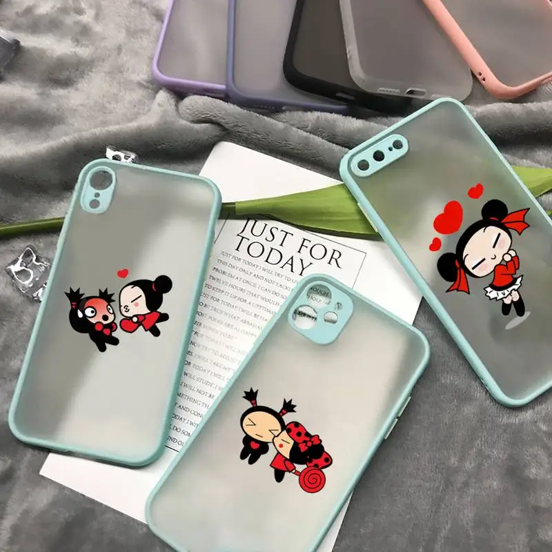

Cartoon Pucca Cute Chinese Doll Phone Case matte transparent For iphone 7 8 11 12 plus mini x xs xr pro max cover