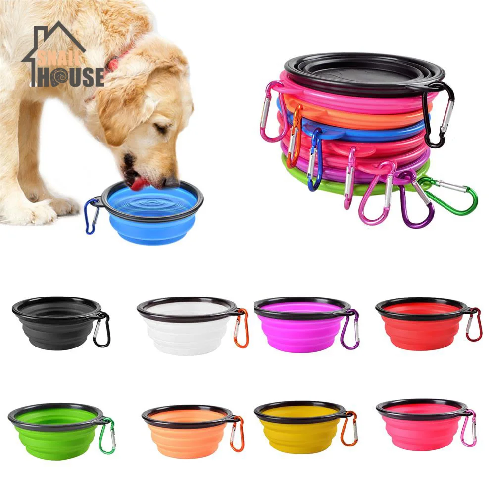

Snailhouse Collapsible Bowl Folding Silicone Pet Travel Bowls Safe Outdoor Food Water Feeding BPA Free Dog Bowls With Carabiner