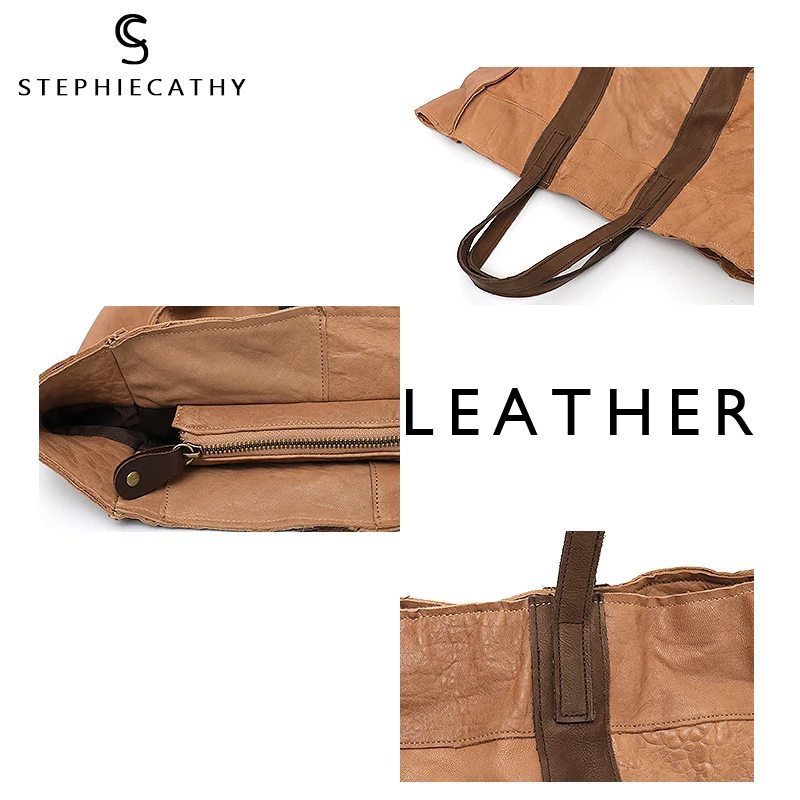 SC большая сумка-тоут из натуральной кожи для женщин винтажные кожаные сумки в