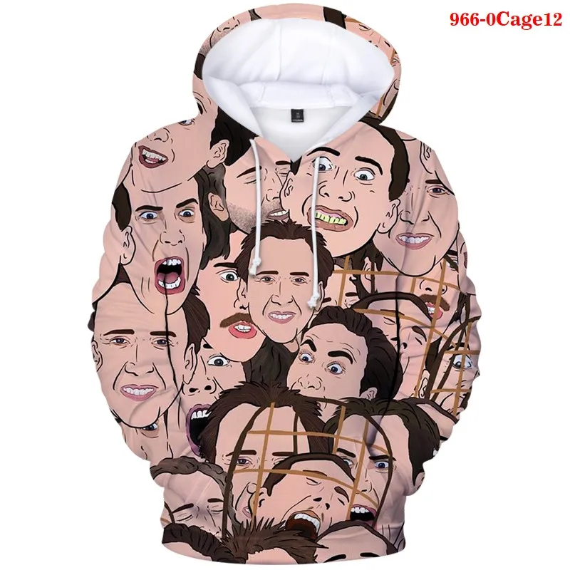 

2021 New Hoodie Nicolas Cage 3d Print Men Hoodies Winter Casual Sweatshirt Women Funny Fashion Streetwear Nicolas Cage Top Coat