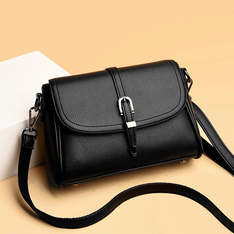 

Brand Designer Shoulder Handbags Ladies Luxury Pu Leather Tote Bag Small Flap Crossbody Bag Women's Lychee Pattern Messenger Bag