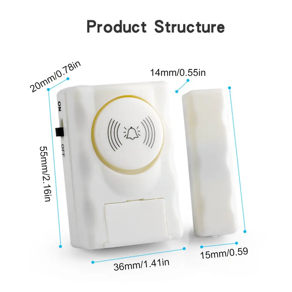 

Wireless Home Security Door Window Alarm Warning System Magnetic Door Sensor Independent Alarm Wireless Open Door Detector