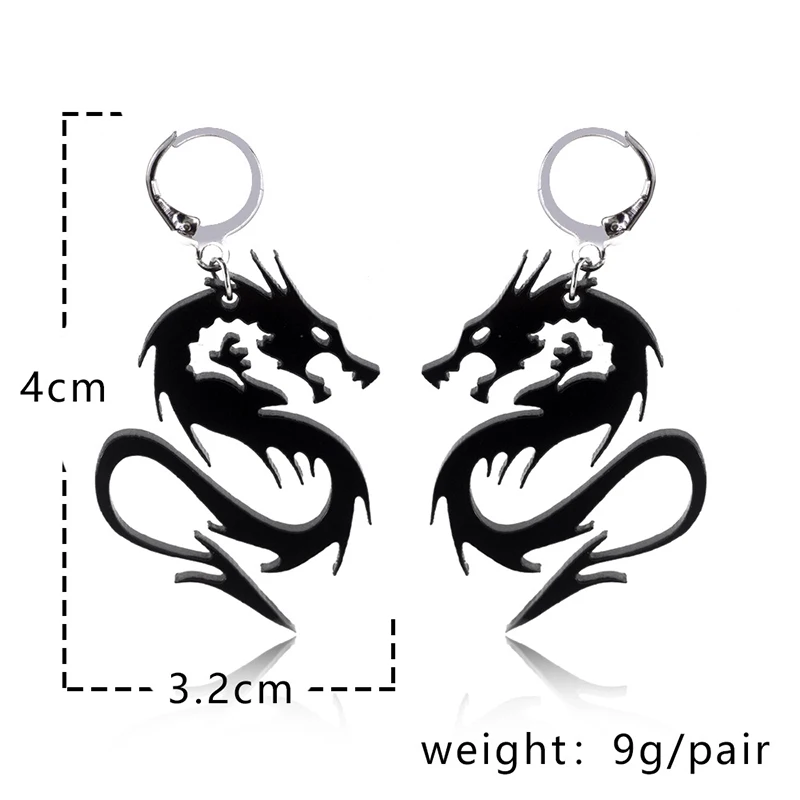 

Dragon Acrylic Earrings Unusual Black Earring For Women Hot Offers With Free Shipping Punk Accessories Wholesale Undefined