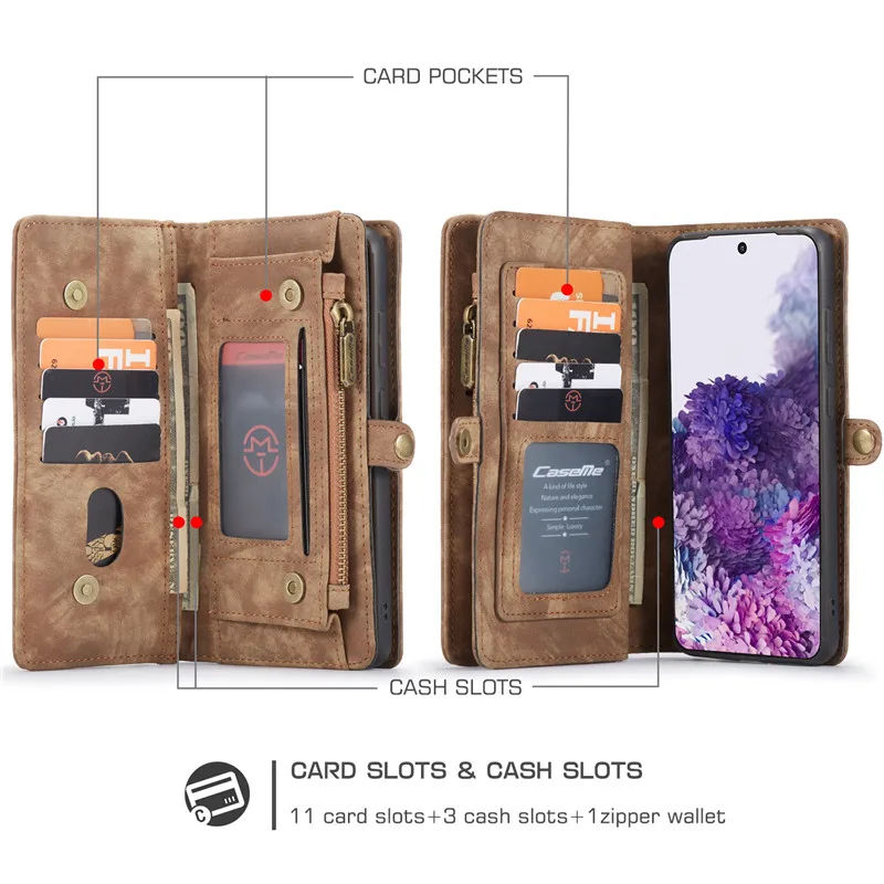 Кожаный чехол бумажник для Samsung Galaxy S20 Ultra S10 S9 S8 S7 Edge Note 20 10 Plus A21S A51 A71 A20 A30 A40 A50