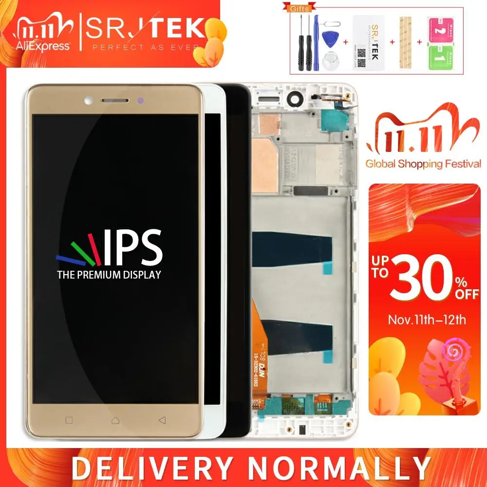ЖК-дисплей Srjtek для Lenovo Vibe K6 Plus сенсорная панель дигитайзер в сборе рамка Note K53b36