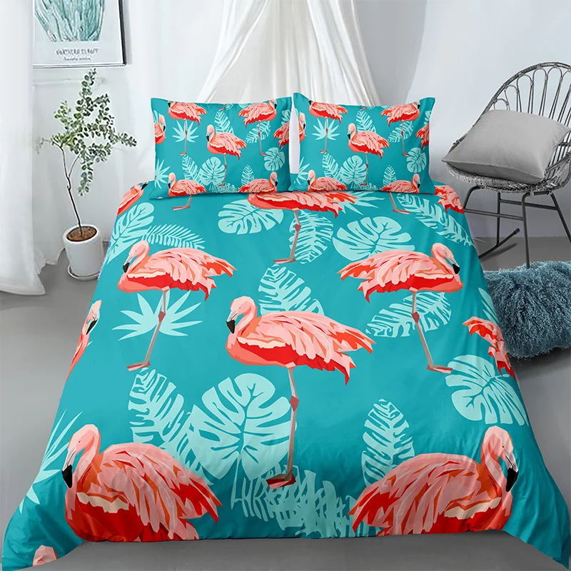 Комплект постельного белья для детей с принтом фламинго наволочкой 2/3 шт. | Дом и