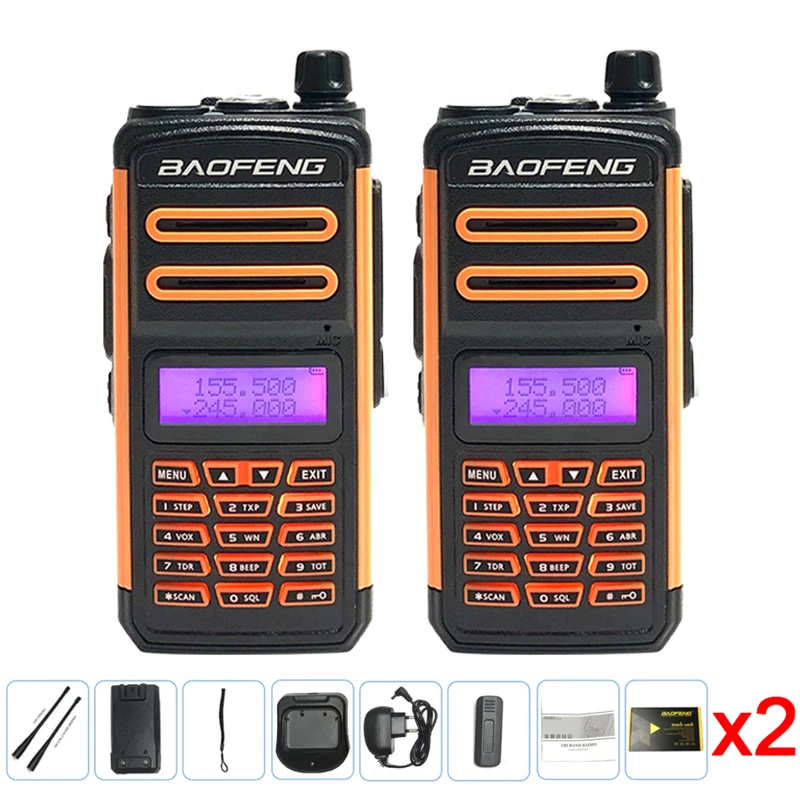2Pcs BAOFENG X3 Plus Long Distance Portable Walkie Talkie 15km Ham Radio Transceiver baofeng uv-5r Update Two Way Radio