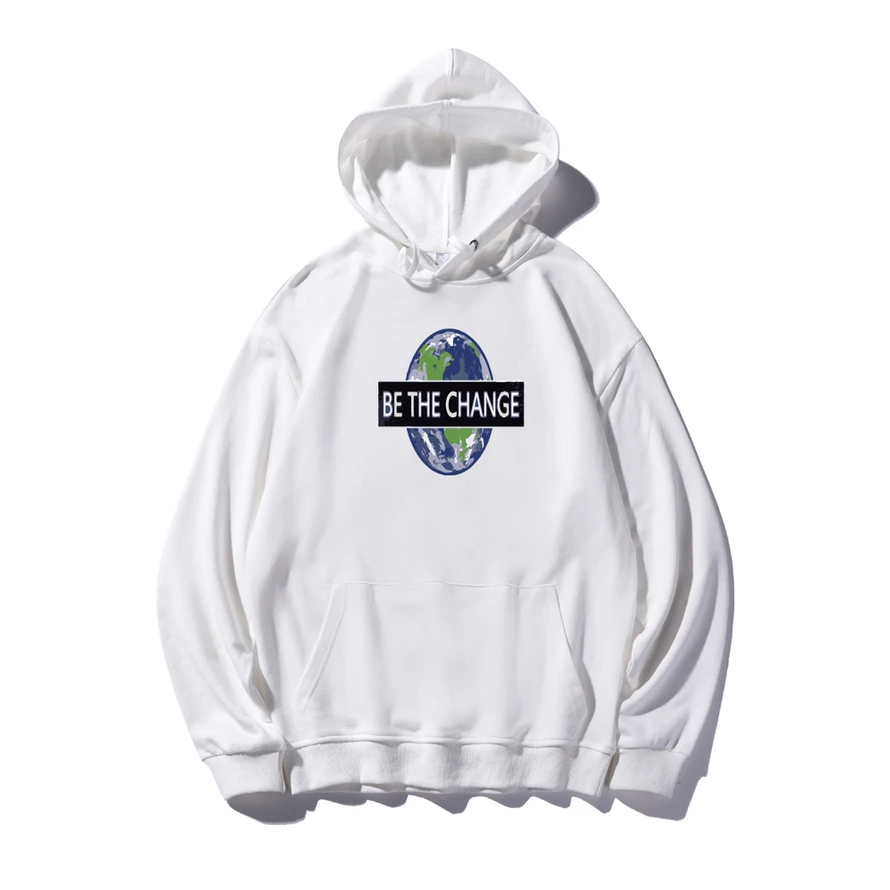 Hoodies Sweatshirts Unisex Long Sleeve Femme Sweetshirts Cotton Letters Earth Printed Pocket Hooded Oversized Sport Jumper Women
